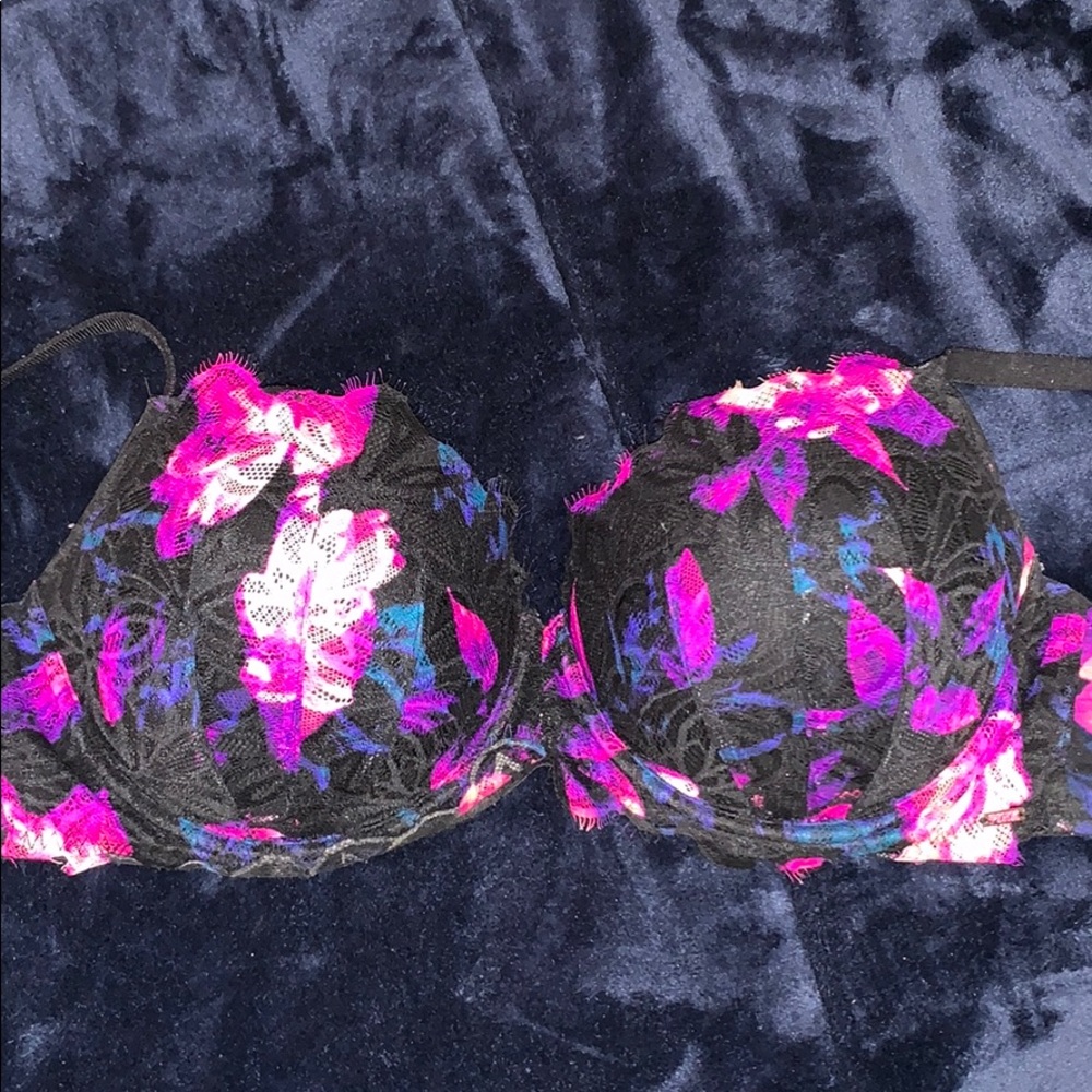 Floral Patterned Multi-Color Padded Bra